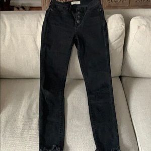 Madewell black skinny jeans, size 25 tall